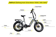 E-Tek TekPro X Electric Step-Through Bike - from DT Scooters