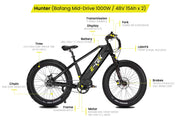 E-Tek Hunter Electric Mountain Bike - from DT Scooters
